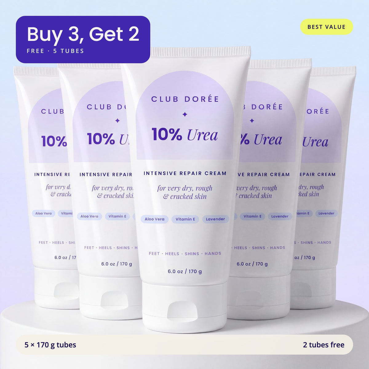 Buy 3, get 2 free: five tubes