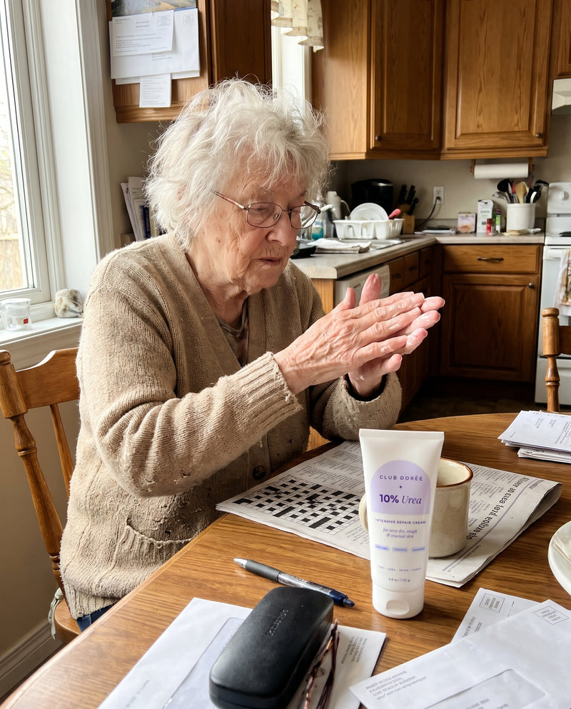 Her morning hand care